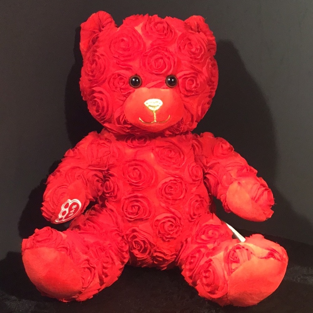 Build-A-Bear Valentine Red Rose 12” Plush Bear
